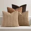 MIULEE Fall Faux Fur Plush Decorative Throw Pillow Covers 18x18, Dark Brown | by MIULEE