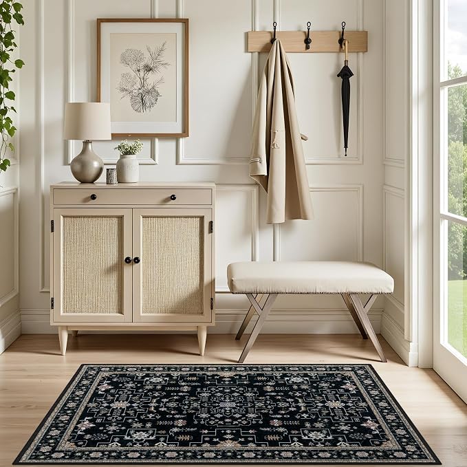 2x3 Area Rugs Living Room: Washable Vintage Rug - Image 5