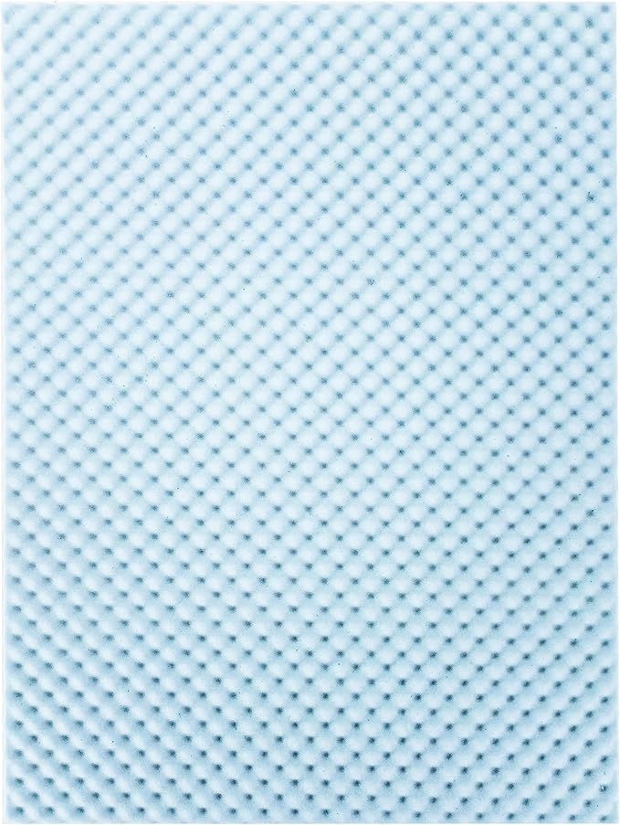 Best Price Mattress 2 Inch Egg Crate Memory Foam Mattress Topper, Cooling Gel Infusion, King, Dorm Essentials, Blue