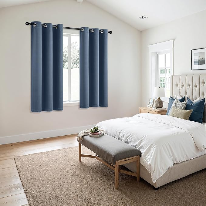 MIULEE Blackout Curtains for Bedroom 2 Panels 34 x 63 Inch Long Stone Blue | - Image 6