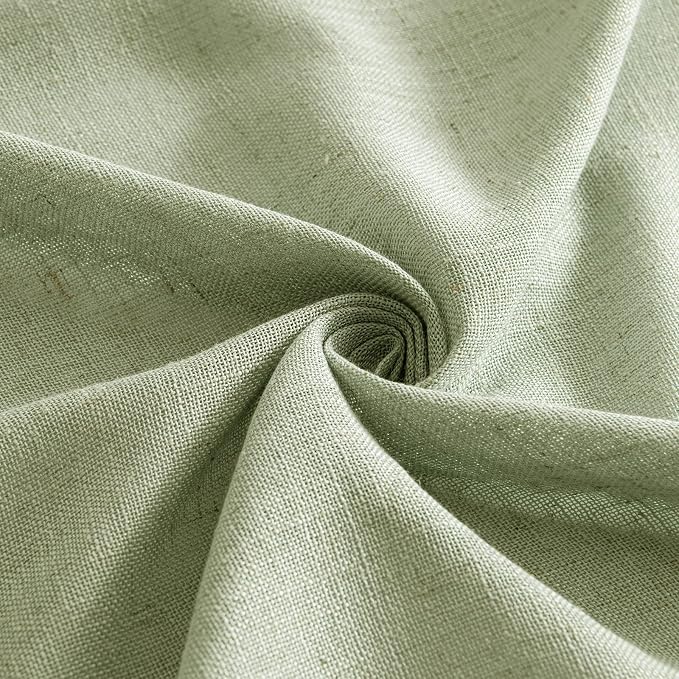 MIULEE Sage Green Linen Curtains 52x90 Inch Long - Image 8