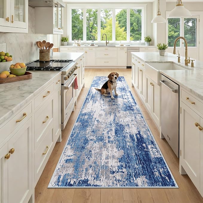 RELEANY Washable Runner 3'x9' Abstract Area Rug by RELEANY
