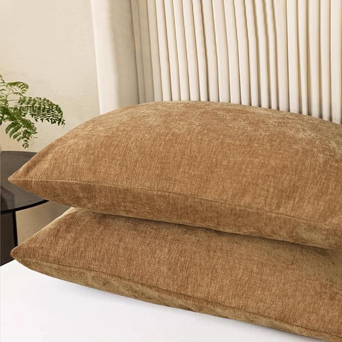 CaliTime Decorative Throw Pillow Covers 26 X 20 Inches Apricot Brown | Pack of 2 - Image 3