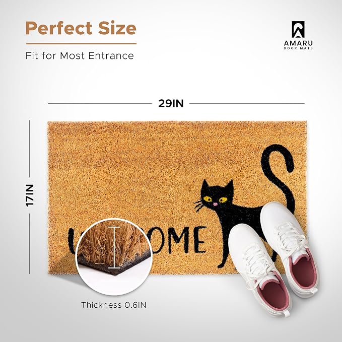 Coir Welcome Mat, 17 x 29 in | 100% Natural Coir, Anti-Shedding, Durable PVC - Image 3