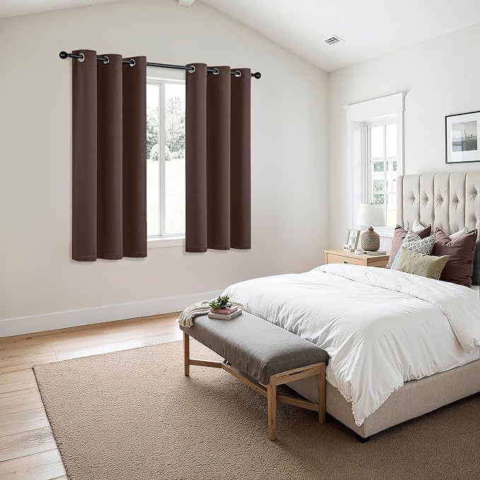 MIULEE Blackout Curtains for Bedroom 2 Panels 40 x 63 Inch Long Dark Brown | - Image 6