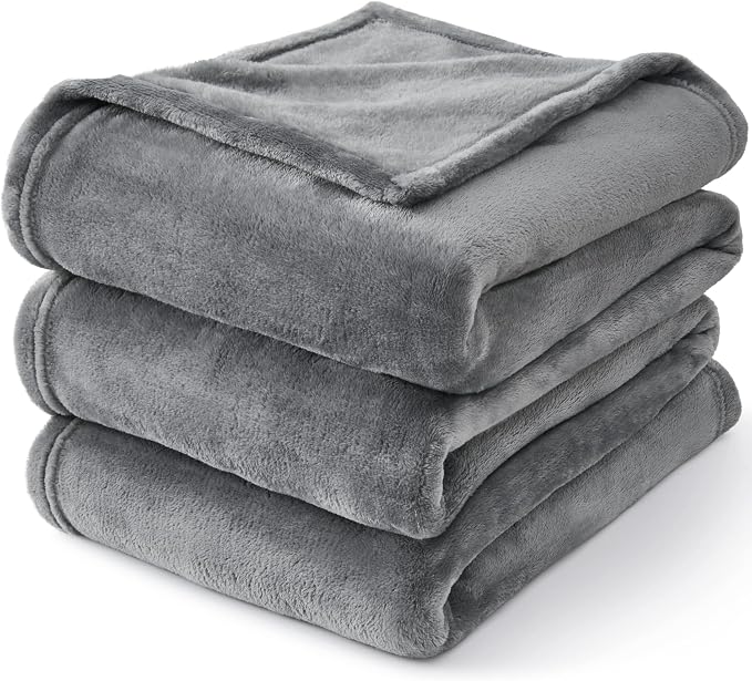 BEDELITE Fleece Blanket Soft Plush Twin Size Blanket Grey 60"x80" | Ultra Soft - Image 7