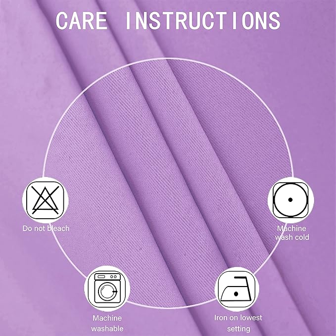 Blackout Curtains 66 x 95 inch/Lavender Curtains Set of 2 Panels/Thermal - Image 4