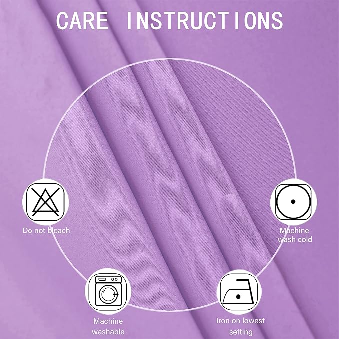 Blackout Curtains 52 x 95 inch/Lavender Curtains Set of 2 Panels/Thermal - Image 4