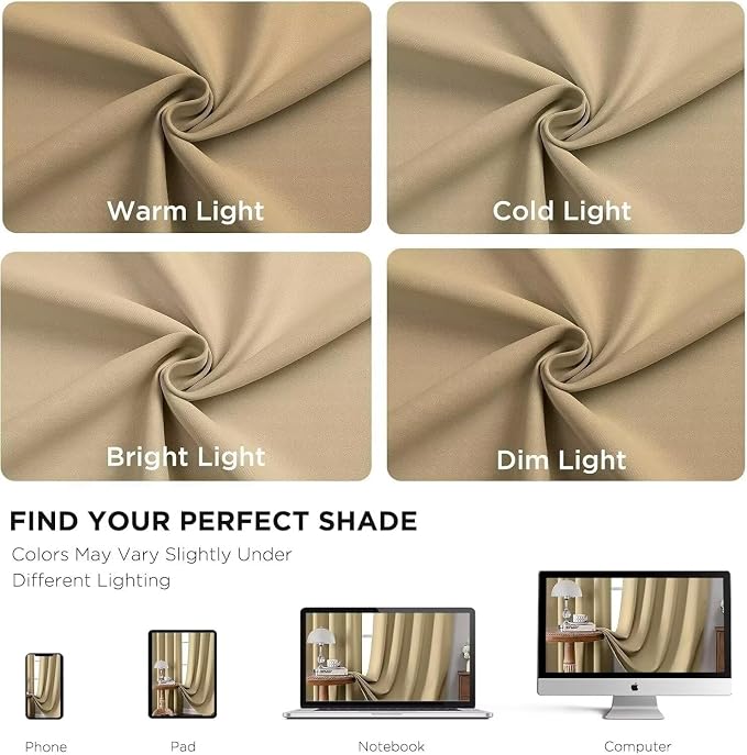 Joydeco White Blackout Curtains 96 Inches Long - Image 3
