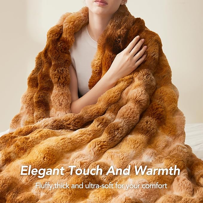 L'AGRATY Faux Fur Throw Blanket - Image 6