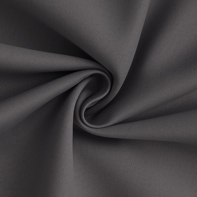 Yakamok Charcoal Grey 100% Blackout Curtains 63 Inches Long 50" Wide 2 Panel - Image 3