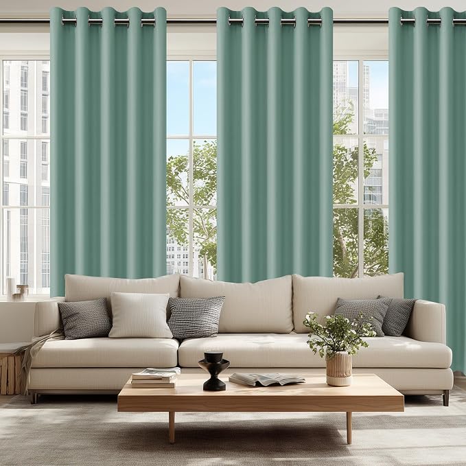 Blackout Curtains for Bedroom, Sage Green, 60 x 84 Inch, 2 Panels | Thermal - Image 6