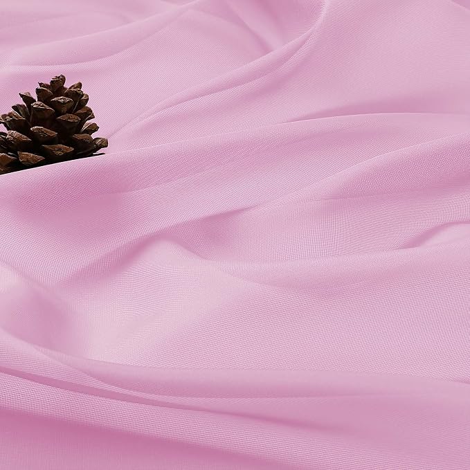 Light Pink Sheer Curtains 120 Inches Long 2 Panels Set, 59 Inch Extra Wide Soft - Image 4