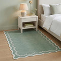 GarveeHome 3x5 Scalloped Washable Area Rug Non Slip Bedroom Entryway Rug | Soft by GarveeHome