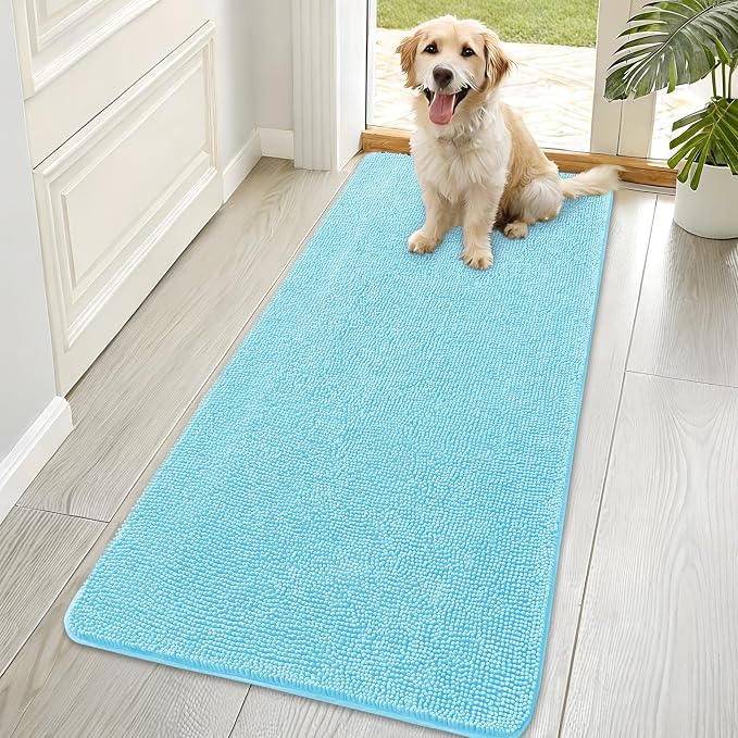 OLANLY Dog Door Mat for Muddy Paws 70x35, Super Absorbent Chenille Mud Mat | by OLANLY