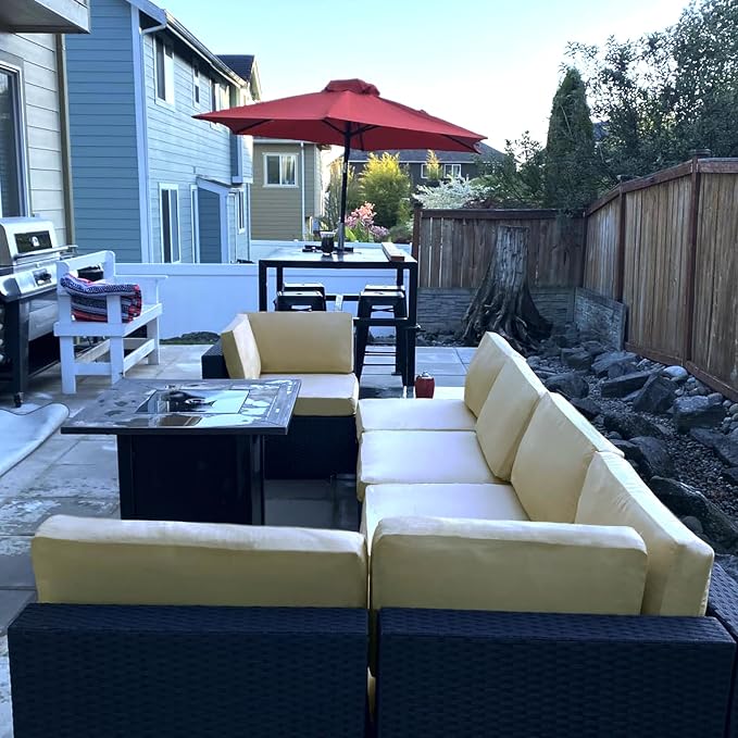 Patio Cushion Cover 25.6x25.6 inch, Outdoor Seat Cushion Slip Cover - Image 3