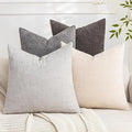 Set of 4 Soft Textured Decorative Throw Pillow Covers 20x20 Inch Cozy Farmhouse by Cozoomy