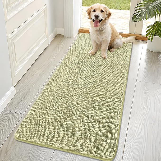 OLANLY Dog Door Mat for Muddy Paws 70x32, Super Absorbent Chenille Mud Mat | by OLANLY