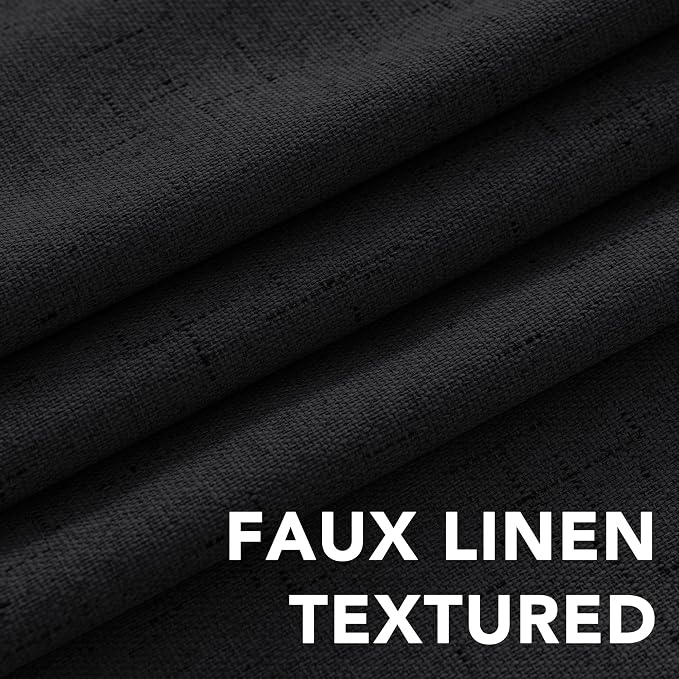 H.VERSAILTEX Blackout Curtains Linen Curtains 120 inches Long 100% Black Out - Image 4