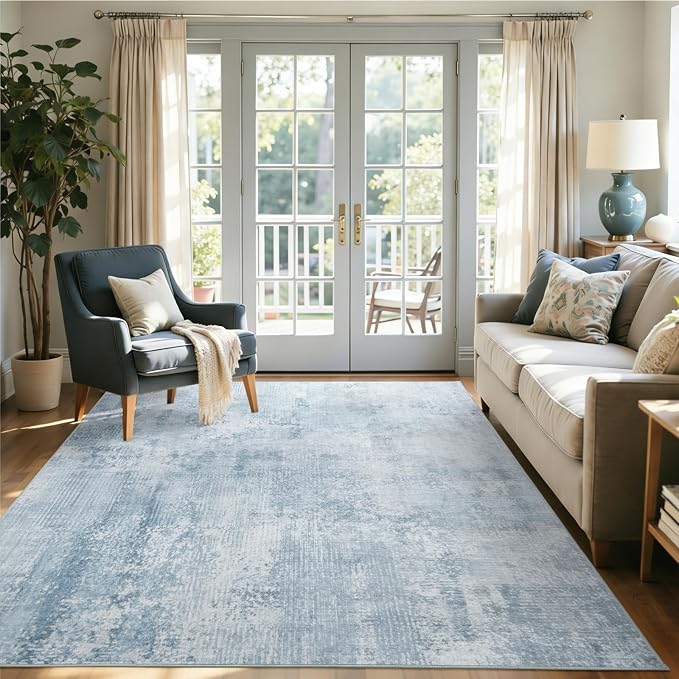 4x6 Ft Area Rugs for Living Room, Soft Non-Slip Washable Rugs Modern Abstract by Cuzwlovita