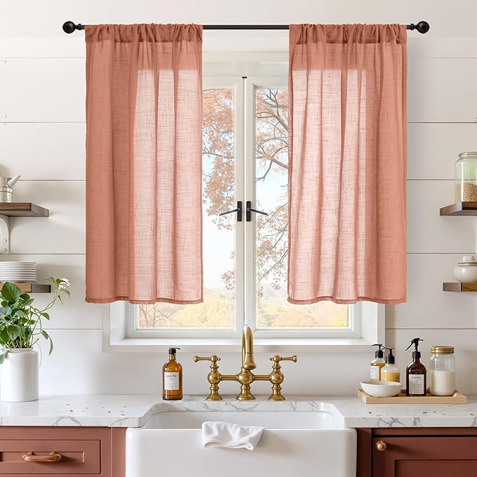 BGment Linen Short Curtains 40 Inch Length by BGment