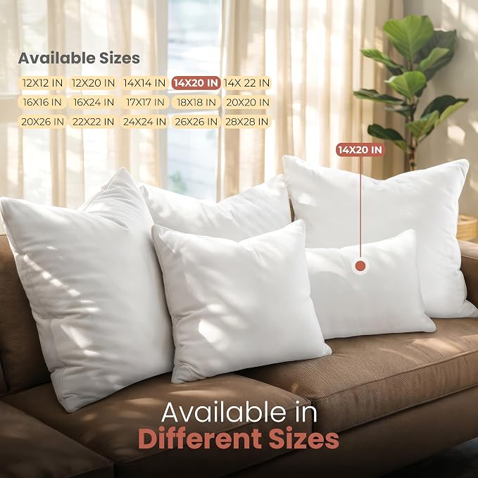 Utopia Bedding 14x20 Pillow Inserts, 2 Pack | Indoor cushion inserts - Image 6