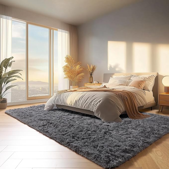 Grey 6x9 Area Rugs for Living Room, Ultra Soft Plush Big Indoor Floor Carpet - Image 4