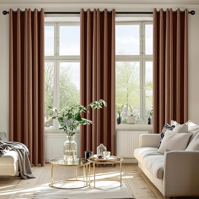 MIULEE Blackout Curtains for Bedroom 2 Panels 40 x 84 Inch Long Mocha Brown | - Image 6