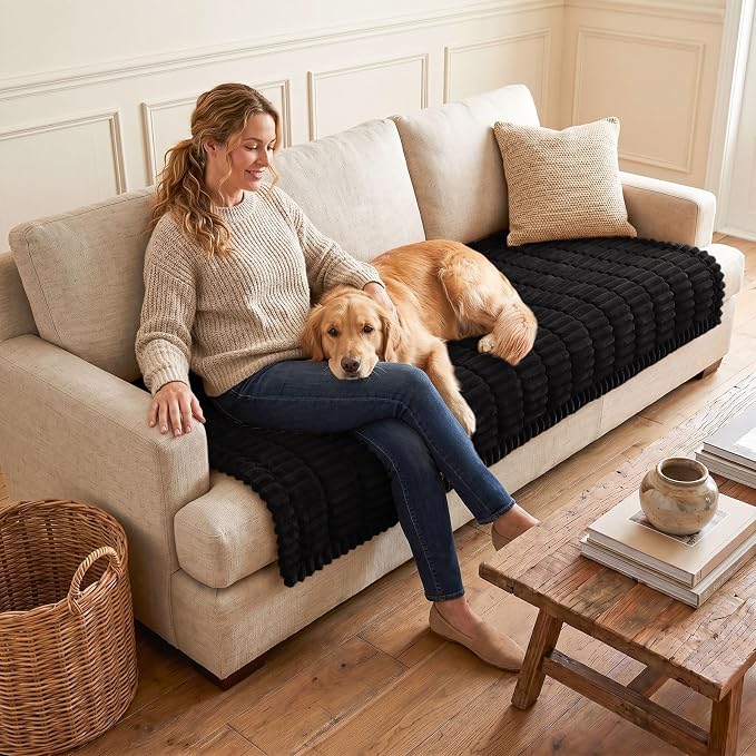 Couch Cover for Dogs, Washable Non Slip Plush Flannel Sofa Protector | Thick - Image 2