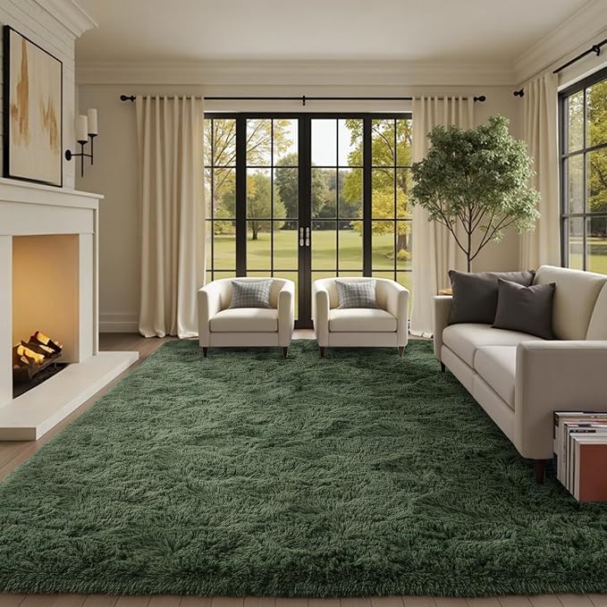 9x12 Ft Extra Large Shag Green Area Rug by Cuzwlovita