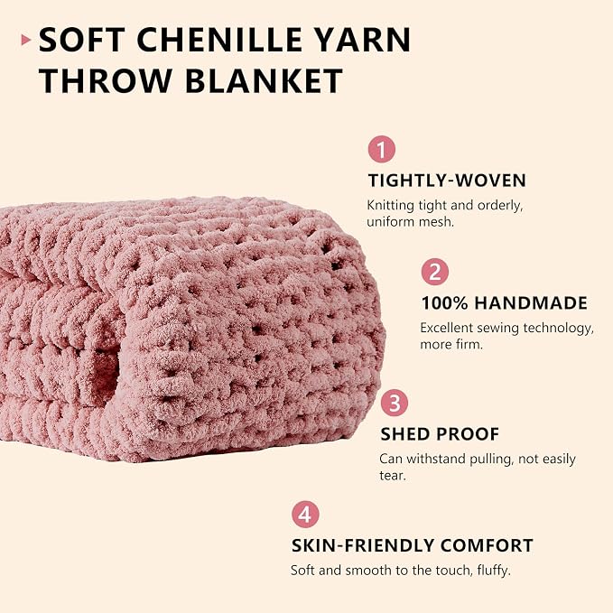 L'AGRATY Chunky Knit Throw Blanket - Image 2