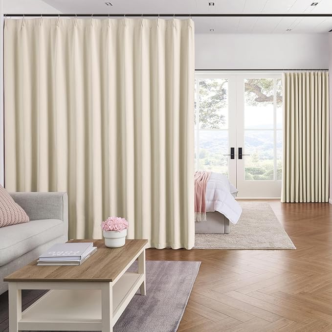 100 Inch Extra Wide Pleated Curtains by KEQIAOSUOCAI