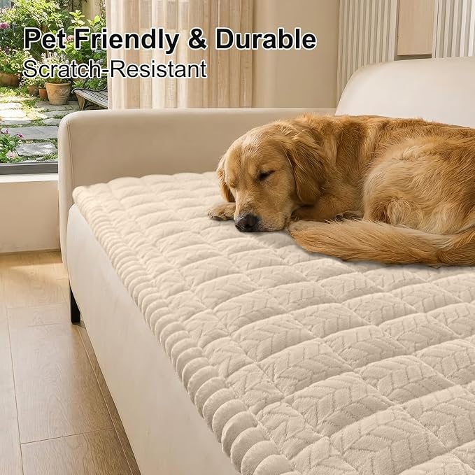 Smiry Couch Cover for Dogs, Non Slip Fuzzy Pet Sofa Covers Washable | Sofa - Image 2