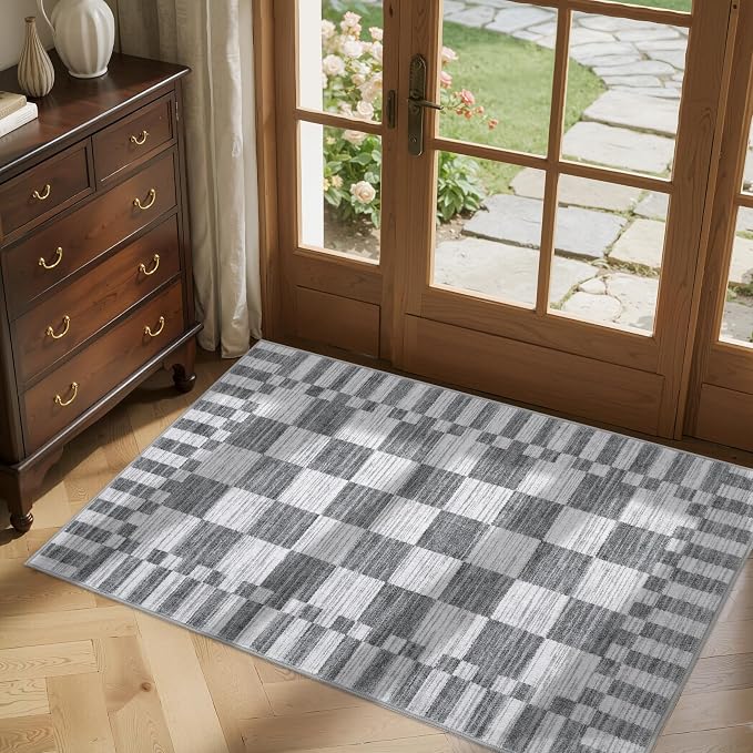GarveeHome Checkered Washable 2x3 Rug Small Area Rugs Non-Slip - Image 4