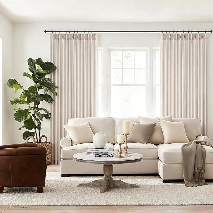 Pinch Pleated 92 Inch Curtains 2 Panels - Image 3