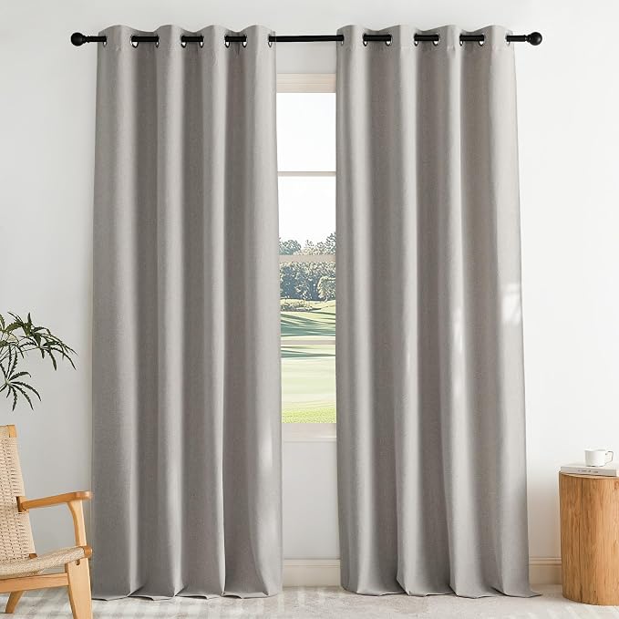 NICETOWN 100% Blackout Linen Curtains by NICETOWN