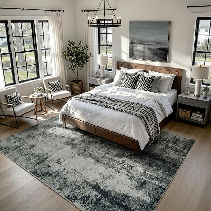 Washable Rugs 8x10 Area Rugs for Living Room, Dining Room, Nursery | No Creases - Image 6