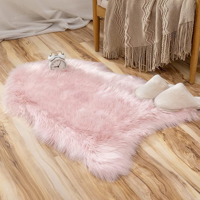 MIULEE Fluffy Area Rug 2x3 ft Faux Fur Sheepskin Rug - Image 5