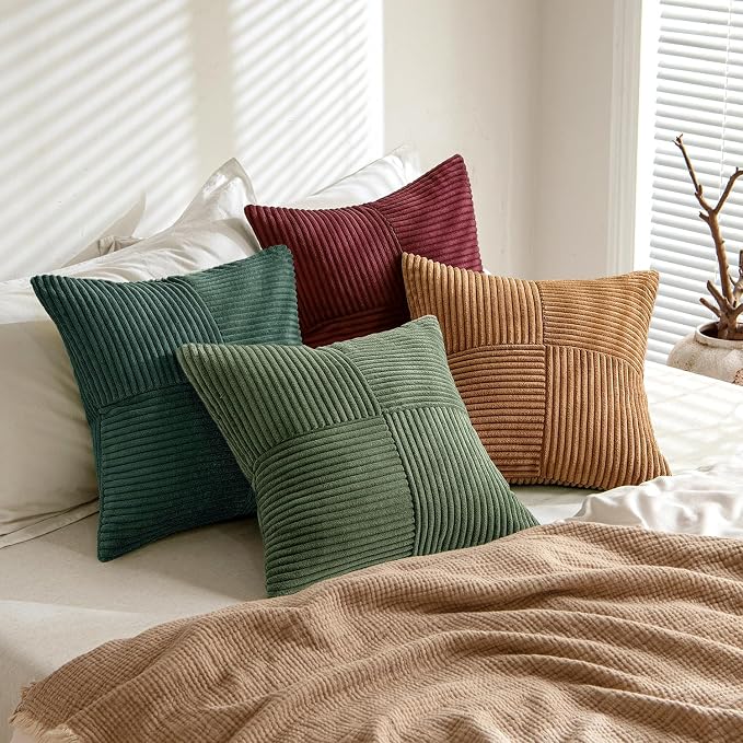 MIULEE Boho Christmas Green Decorative Throw Pillow Covers 18x18 Set of 4 - Image 3