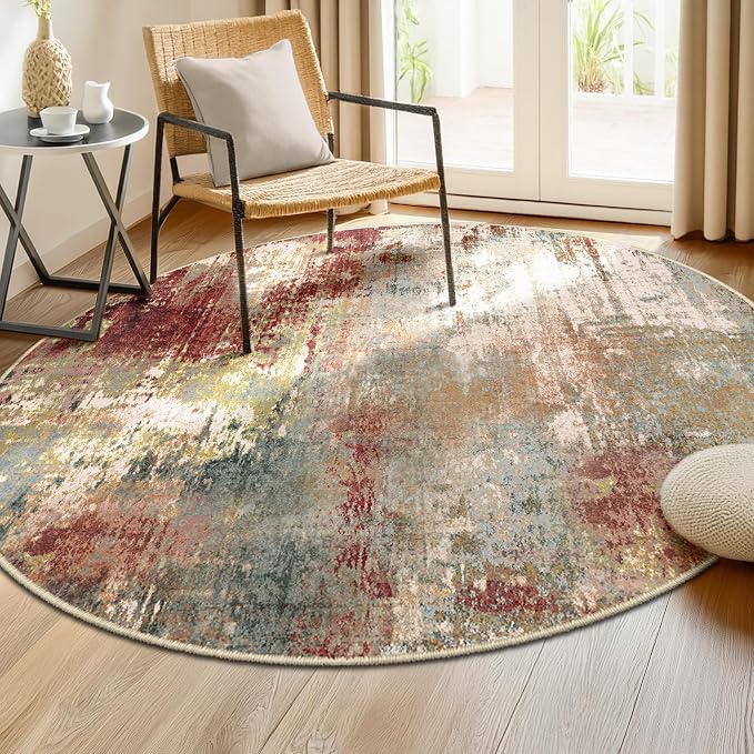 RELEANY Washable Round 8ft Area Rug by RELEANY