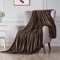 Walensee Fleece Blanket Plush Throw Fuzzy Lightweight (Throw Size 50x60 Brown) Super Soft Microfiber Flannel Blankets for Couch, Bed, Sofa Ultra Luxurious Warm and Cozy for All Seasons