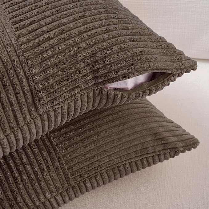 Fancy Homi 2 Packs Dark Brown Lumbar Decorative Throw Pillow Covers 14x22 Inch - Image 4