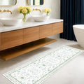 Washable Oushak 2x8 Bathroom Runner Rug by HazoHaus
