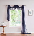 LinenZone Navy Window Scarf Valance in 360 Inch Size. Use Window Scarves as Canopy Bed or Backdrop Curtains, Curtain Scarf, or Sheer Fabric for Draping. (Amazing 55 x 360, Navy)