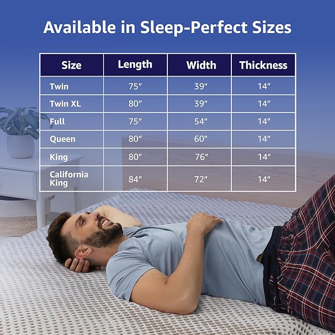 ROOST SLEEP 14-Inch Queen Mattress with Medium Firm Support, CertiPUR-US Certified, Copper Smart Thermic Cooling Gel Memory Foam for Hot Sleepers, Made in USA