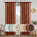 MIULEE Burnt Orange Fall Linen Curtains 52x84 Inch by MIULEE