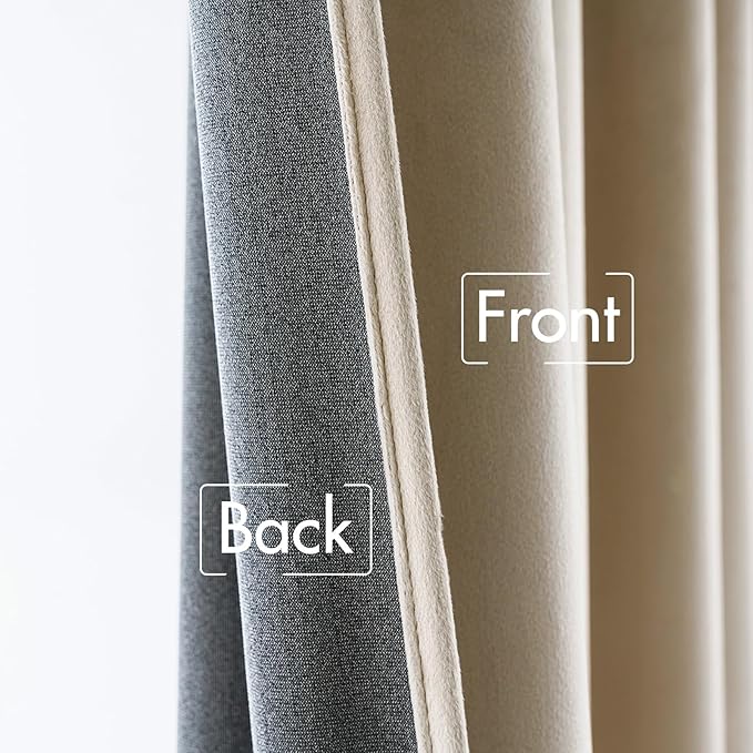 MIULEE Velvet Curtains 52x84 inches 2 Panels Beige Blackout Curtains | Luxury - Image 5