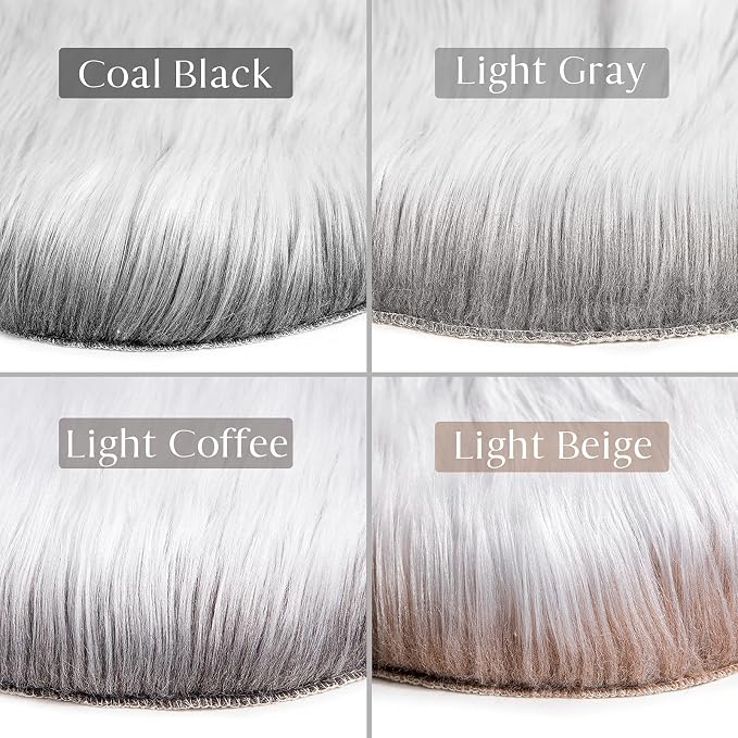 Ashler Faux Fur Rug, Fluffy Shaggy Ultra Soft 2 x 3 Feet Sheepskin Fur Rug - Image 4