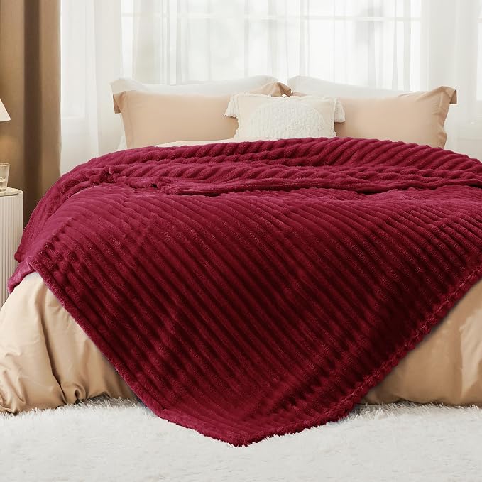 Bedsure Soft Cal Size Blanket for Bed Deep Red 102"x96" | Birthday Gifts for - Image 6