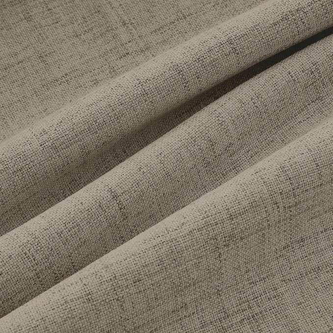 MIULEE 100% Blackout Linen Curtains 42 x 72 Inch Faux Linen 2 Panels | Thermal - Image 9